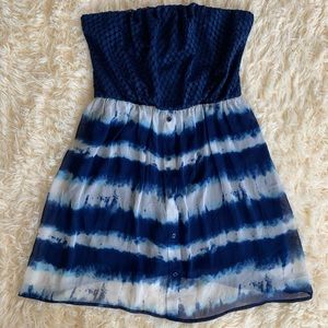 Tie-Dye Strapless Mini Dress